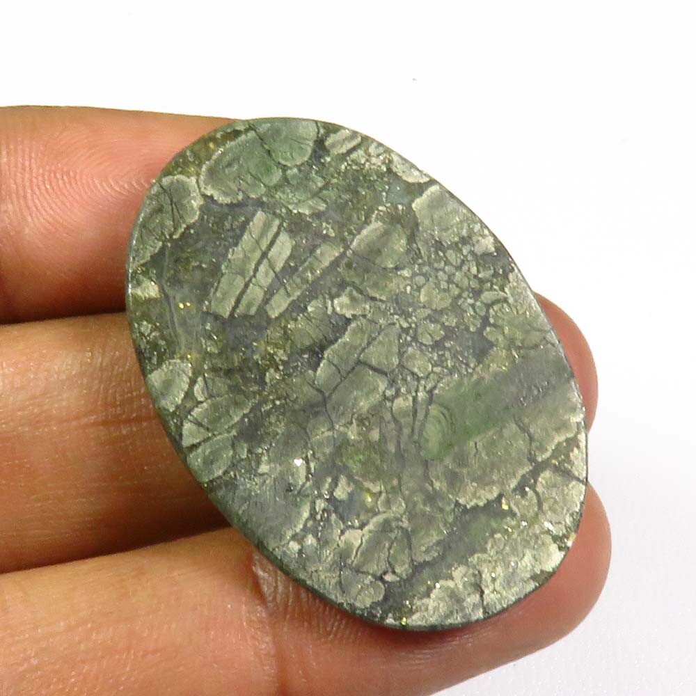 NATURAL MARCASITE CABOCHON OVAL SHAPE 37 Cts. LOOSE GEMSTONE FREE SHIPPING MC-01