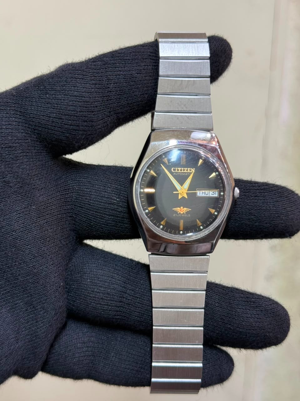 VINTAGE CITIZEN 8200-816053 A MENS AUTOMATIC STAINLESS STEEL WATCH