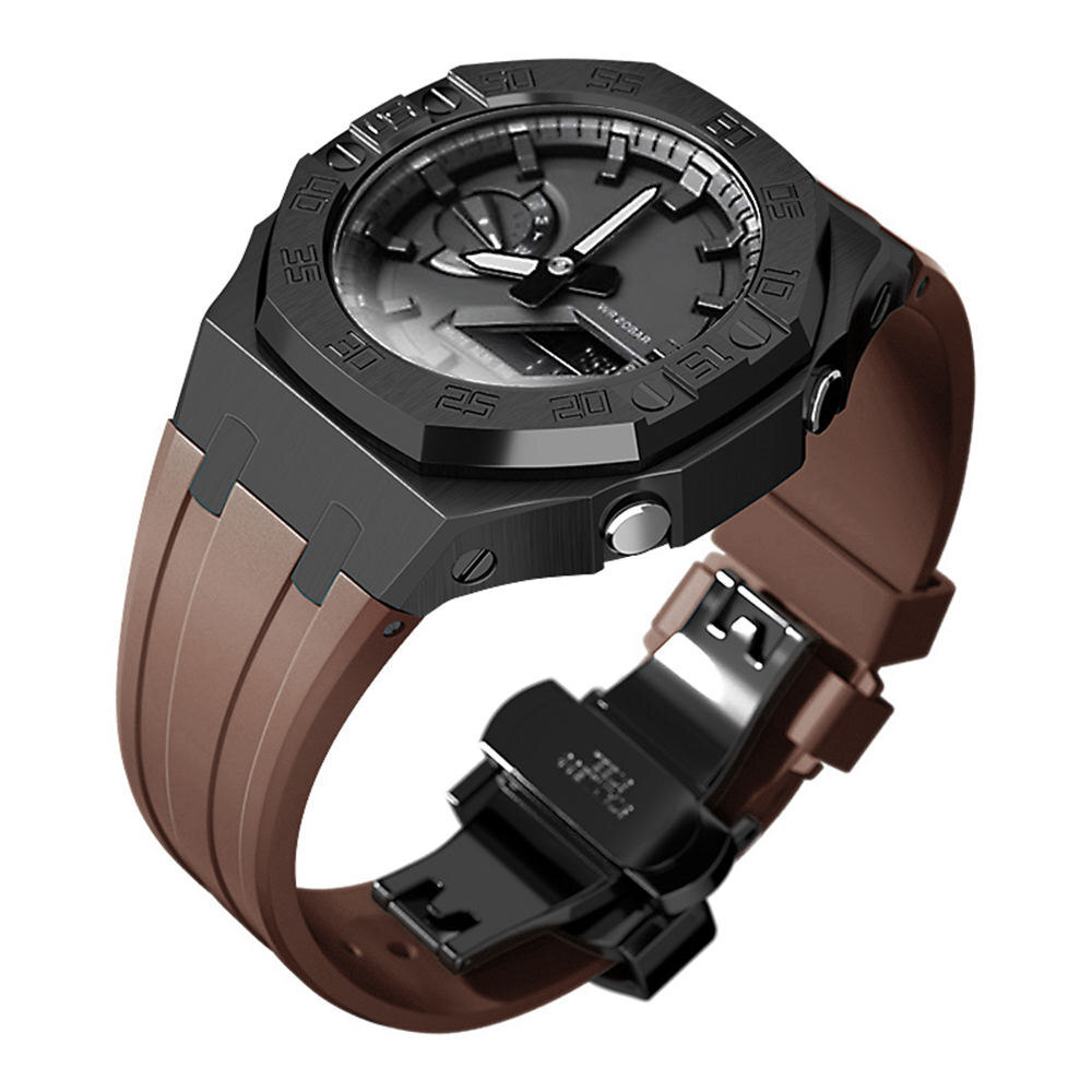 Premium Stainless Steel Case + Silicone Strap AP Mod Kit Set for G-Shock GA-2100