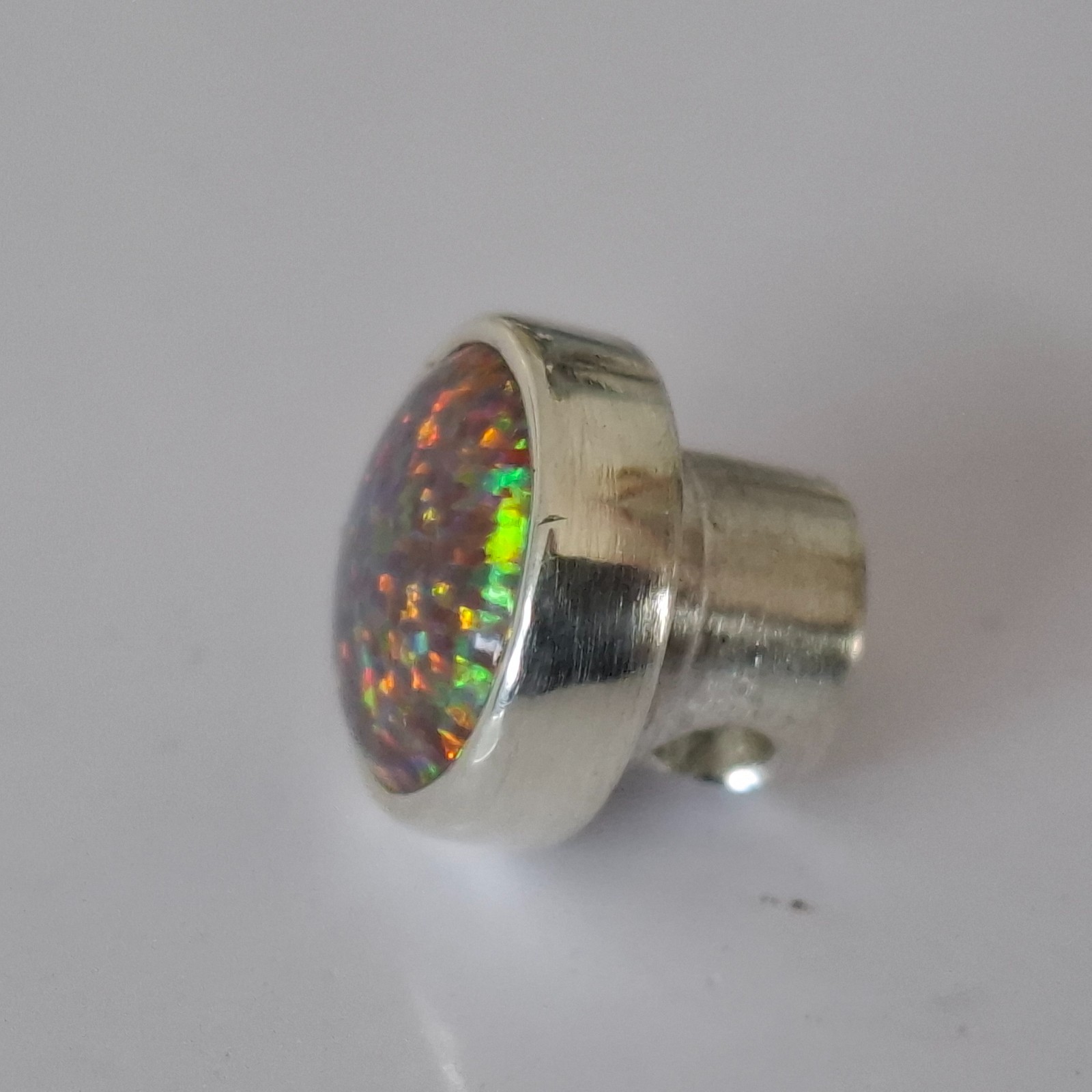 – Beautiful synthetic opal head set in silver for Charlotte 21 –