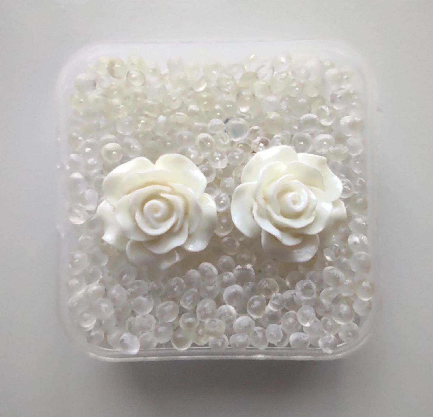NEW Handmade Colorful Rose Flower Stud Post Earrings, About 3/4″, Free Shipping!
