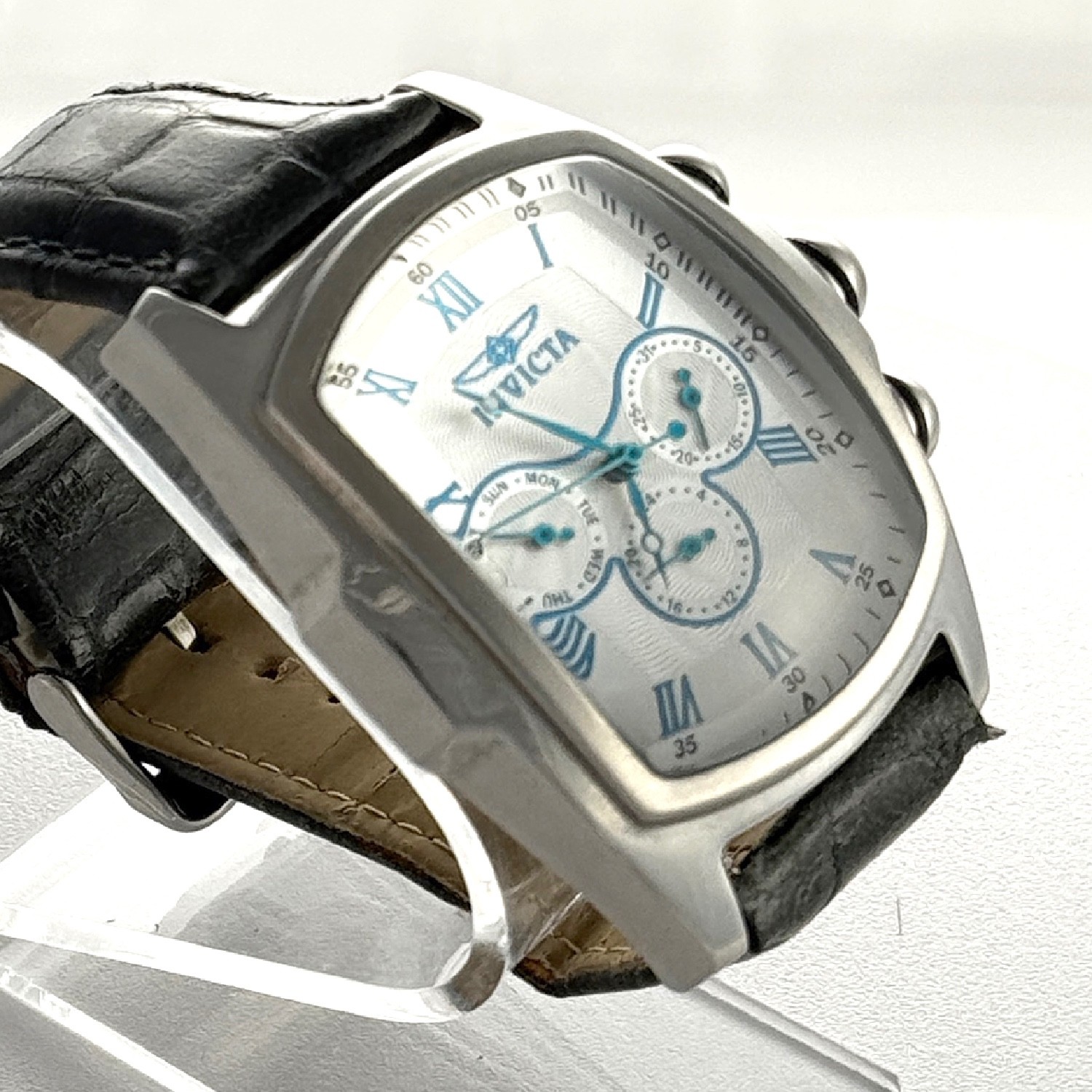 Invicta Lupah Chronograph Men’s Watch Model 14936 Silver Dial Blue Hands Numbers