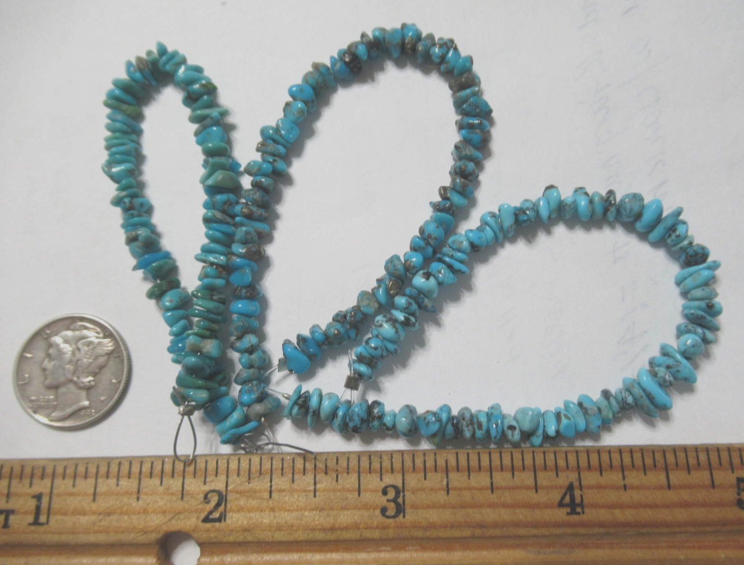 3 KINGMAN TURQUOISE STRANDS= 16.25 INCHES NUGGETS: 4 X 3mm to 7 X 4mm #774