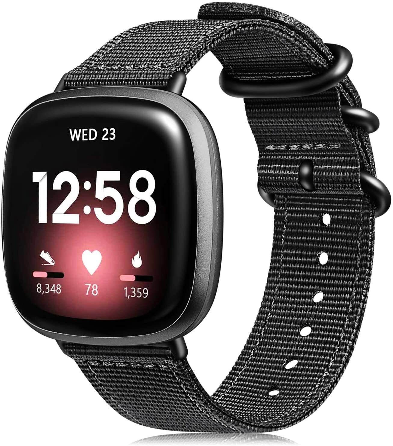 For Fitbit Versa 3/Fitbit Sense Watch Band Soft Woven Nylon Sport Strap Wrist