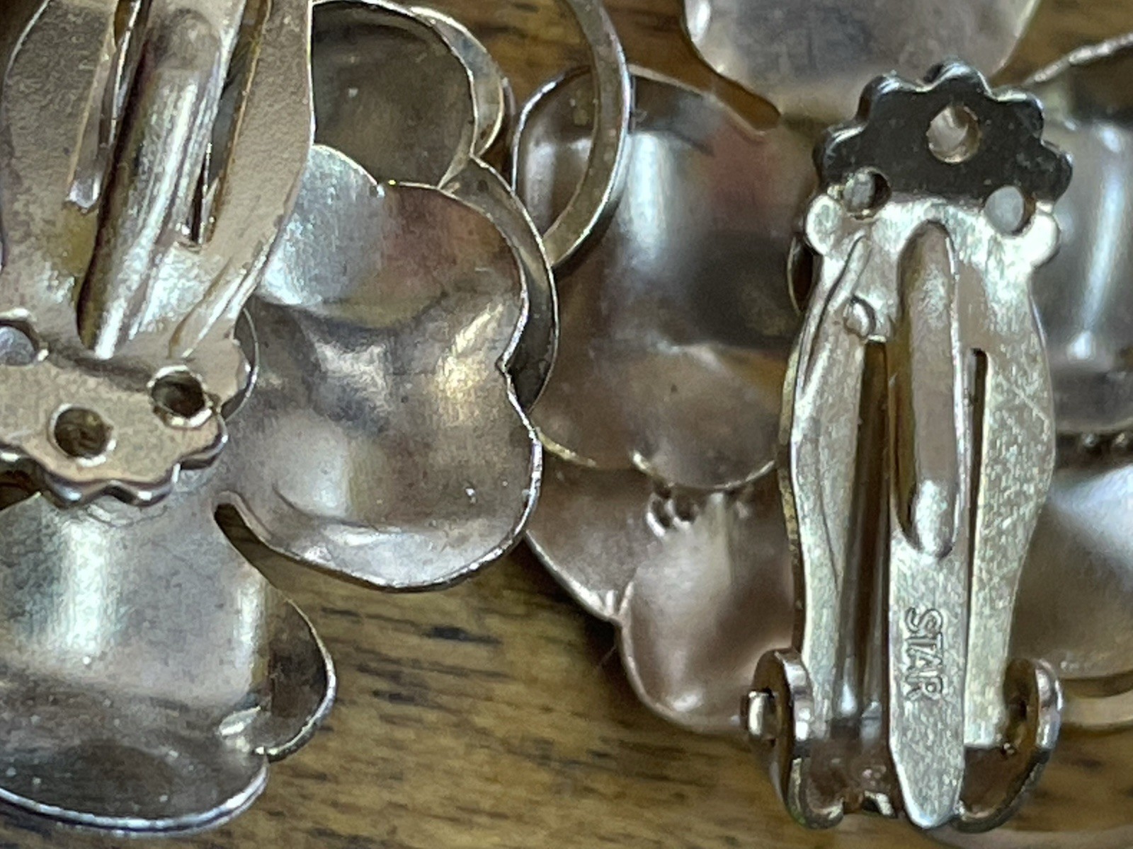9 Pair Mid Century Clip & Screw On Earrings. Some Signed. Weiss, Star, Etc