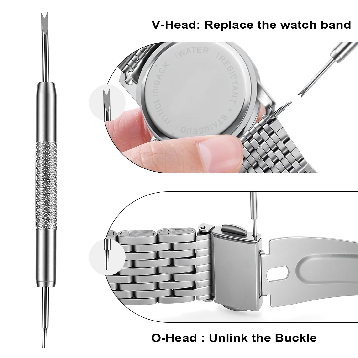 Watch Link Removal Kit Metal Strap Band Adjusting Repair Tool Blue Set