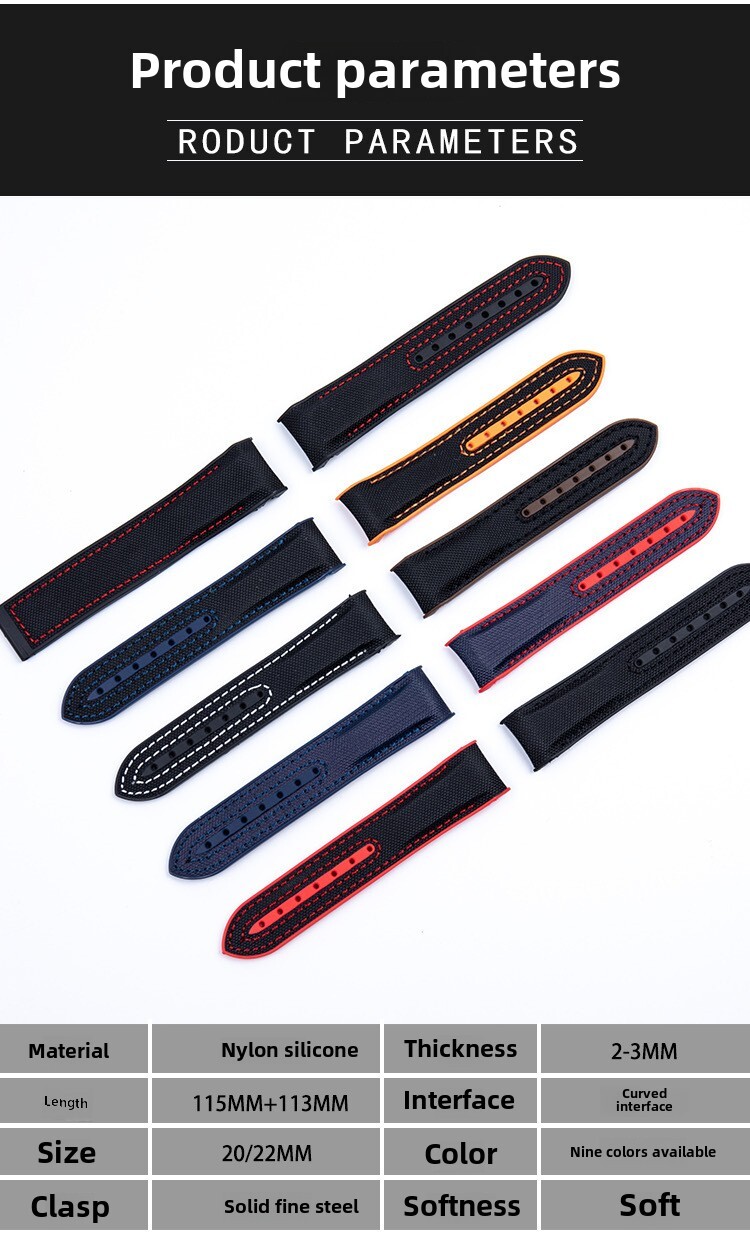 High Quality Nylon Rubber Watch Band Strap for Omega New Seamaster 300 20/22mm