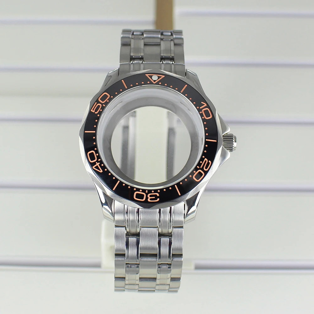 41mm Watch Case Bracelet Seamaster Mod Sapphire For Seiko NH35 NH36 NH38