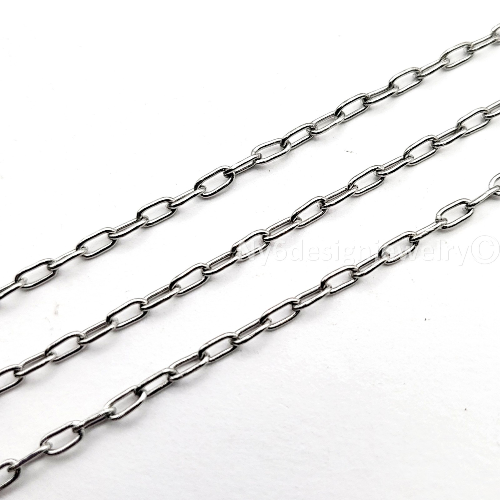 Stainless Steel 4x2mm Link Round Paperclip Chain Necklace Bracelet Sold by FT