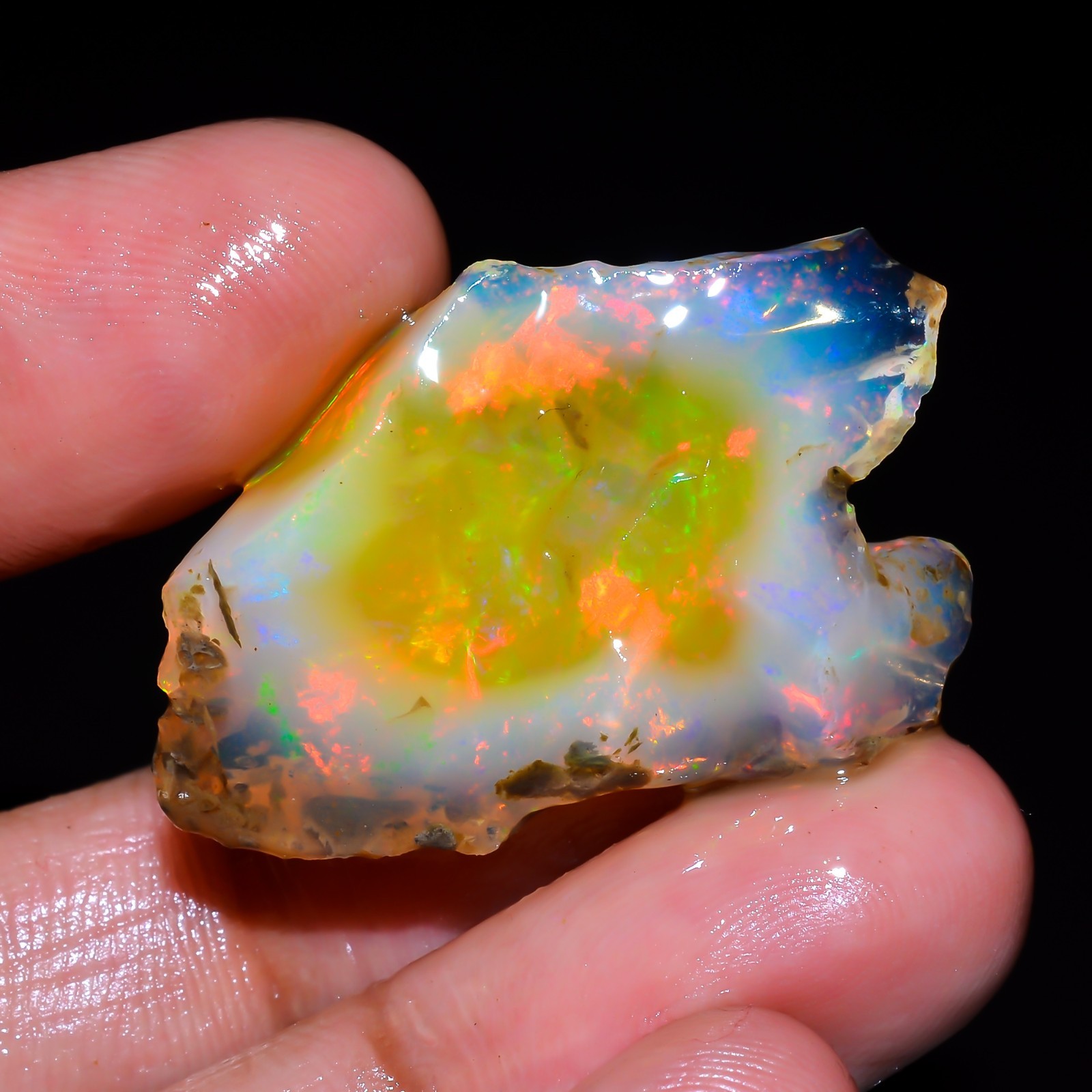 Natural Ethiopian Opal Rough Specimen Opal Welo Fire Crystal Opal Approx 30 Ct.