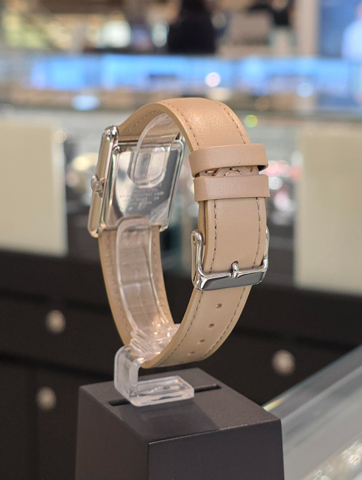Casio Women LTP-B165L-5BV Dress Watch Rectangle Roman Quartz Beige Leather New