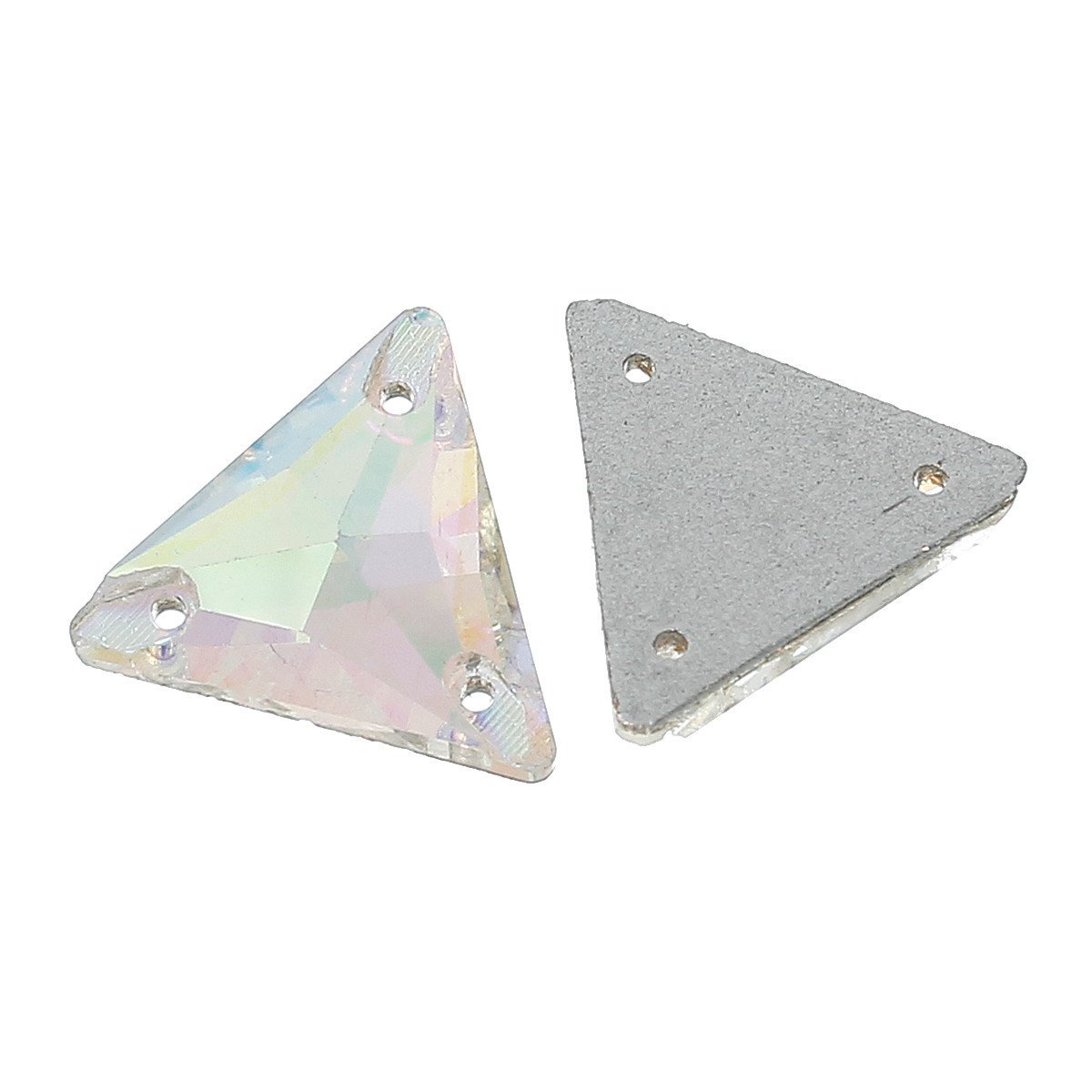 Sexy Sparkles 5pc, Triangle Glass Connector Finding Transparent AB Color Faceted