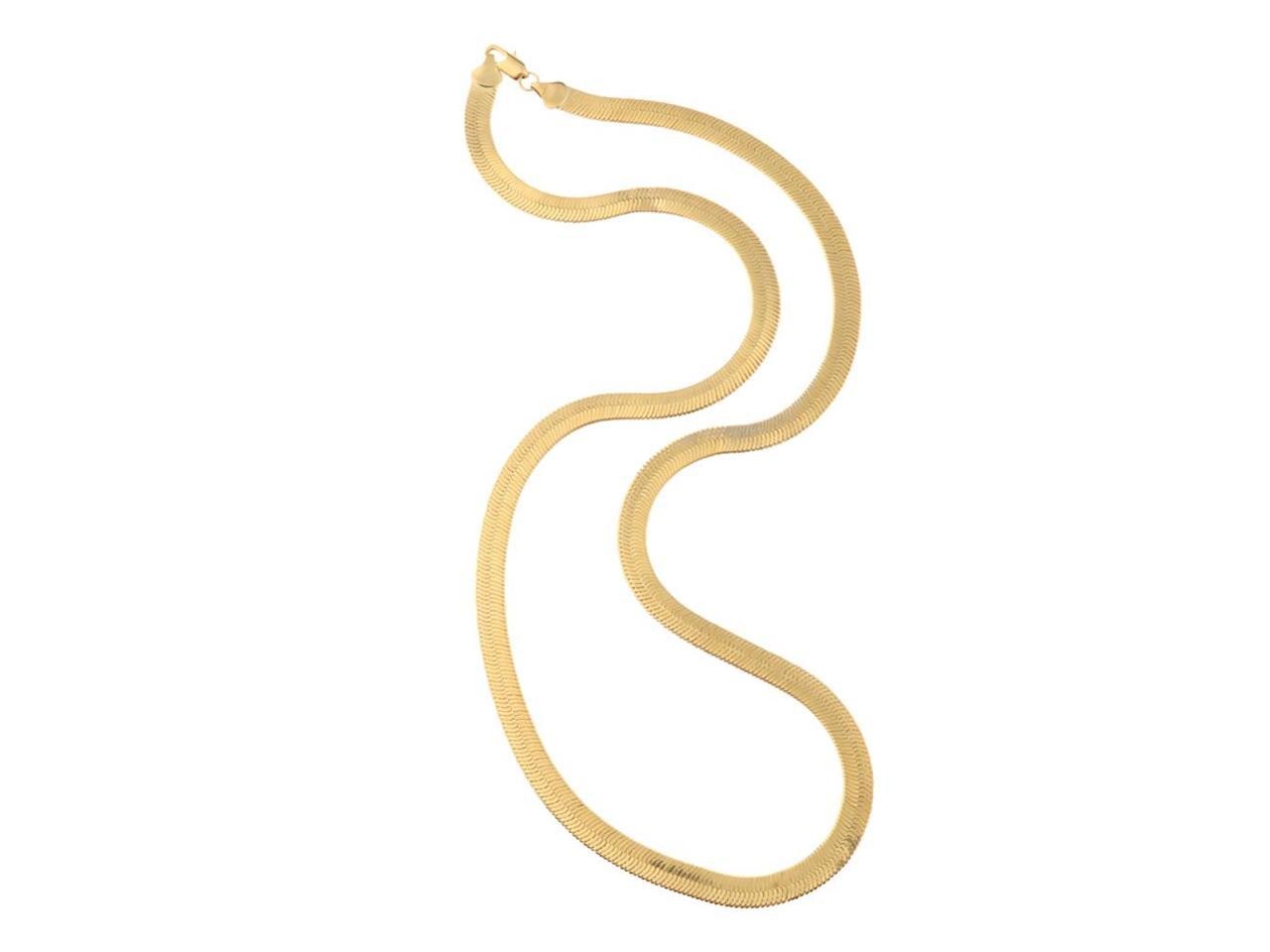 Men & Women’s 18K Yellow Gold Filled 20inch 4mm wide Herringbone Chain Necklace