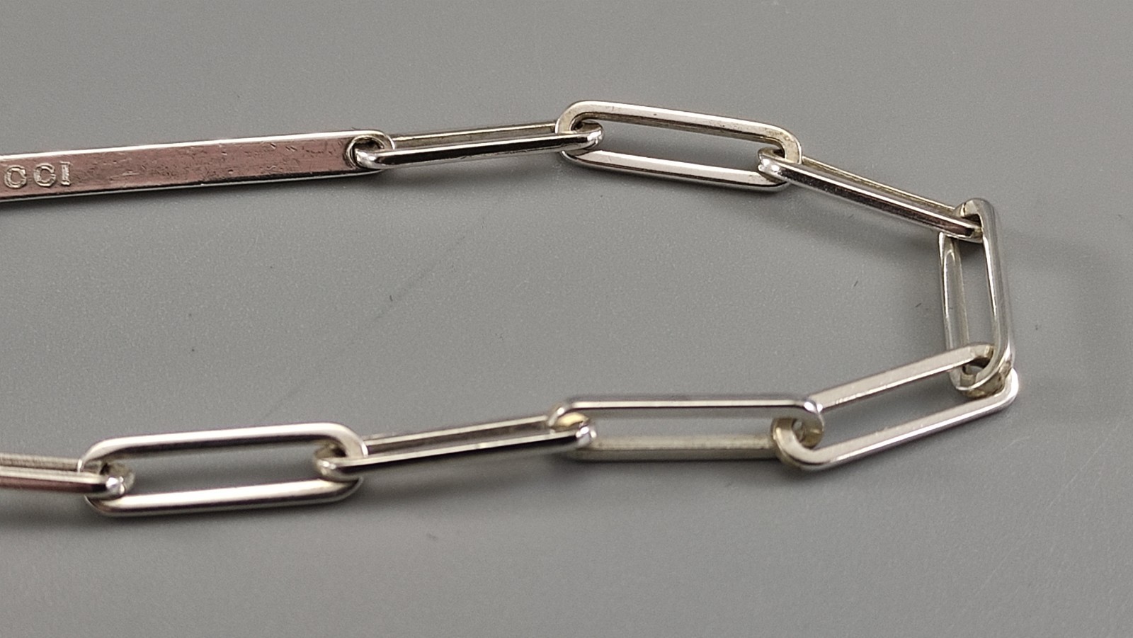 Gucci Sterling Silver 925 Chain Link Bracelet 18.5cm 4mm Light Weight 5.3g