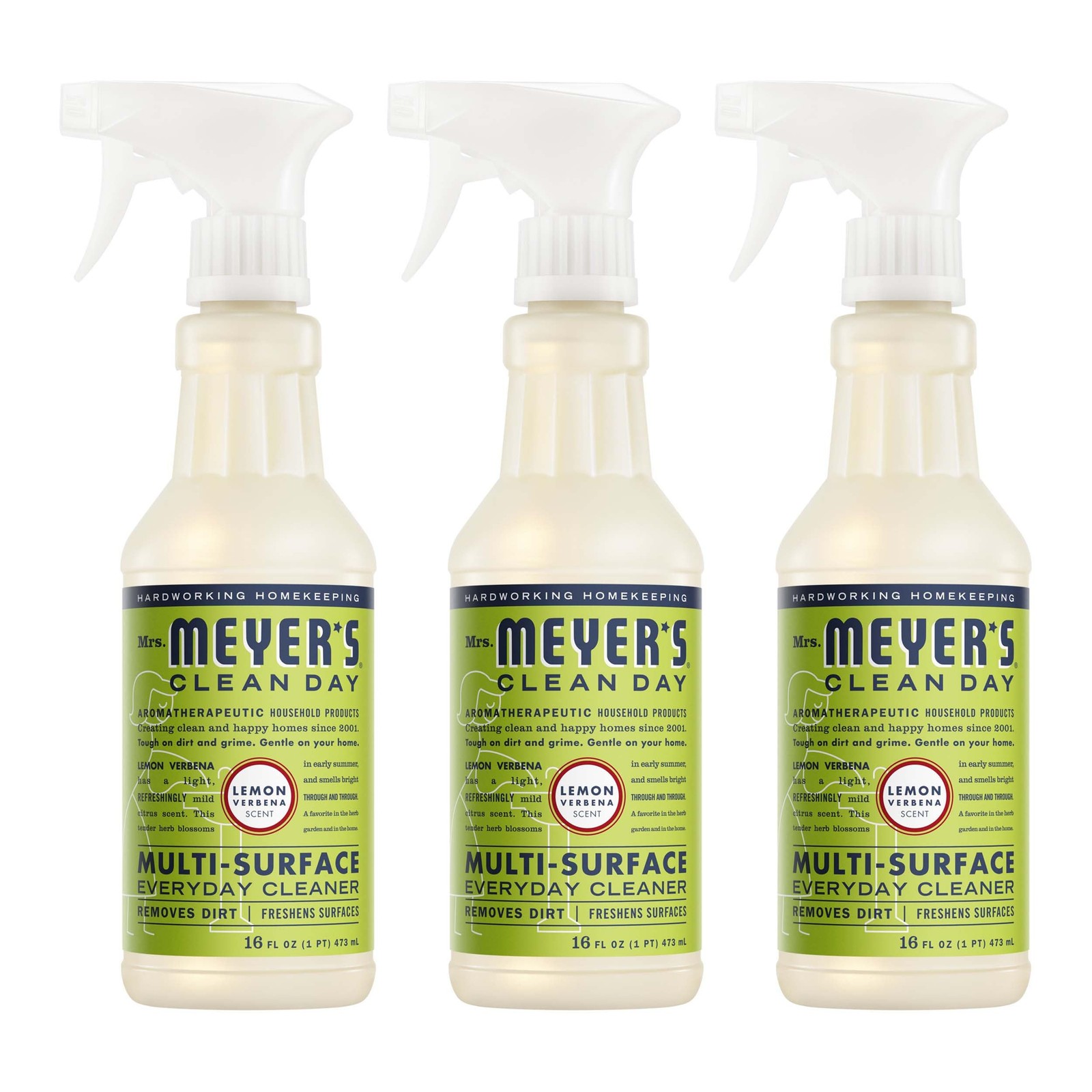 MRS. MEYER’S CLEAN DAY All-Purpose Cleaner Spray, 16 Fl Oz (Pack of 3), Green