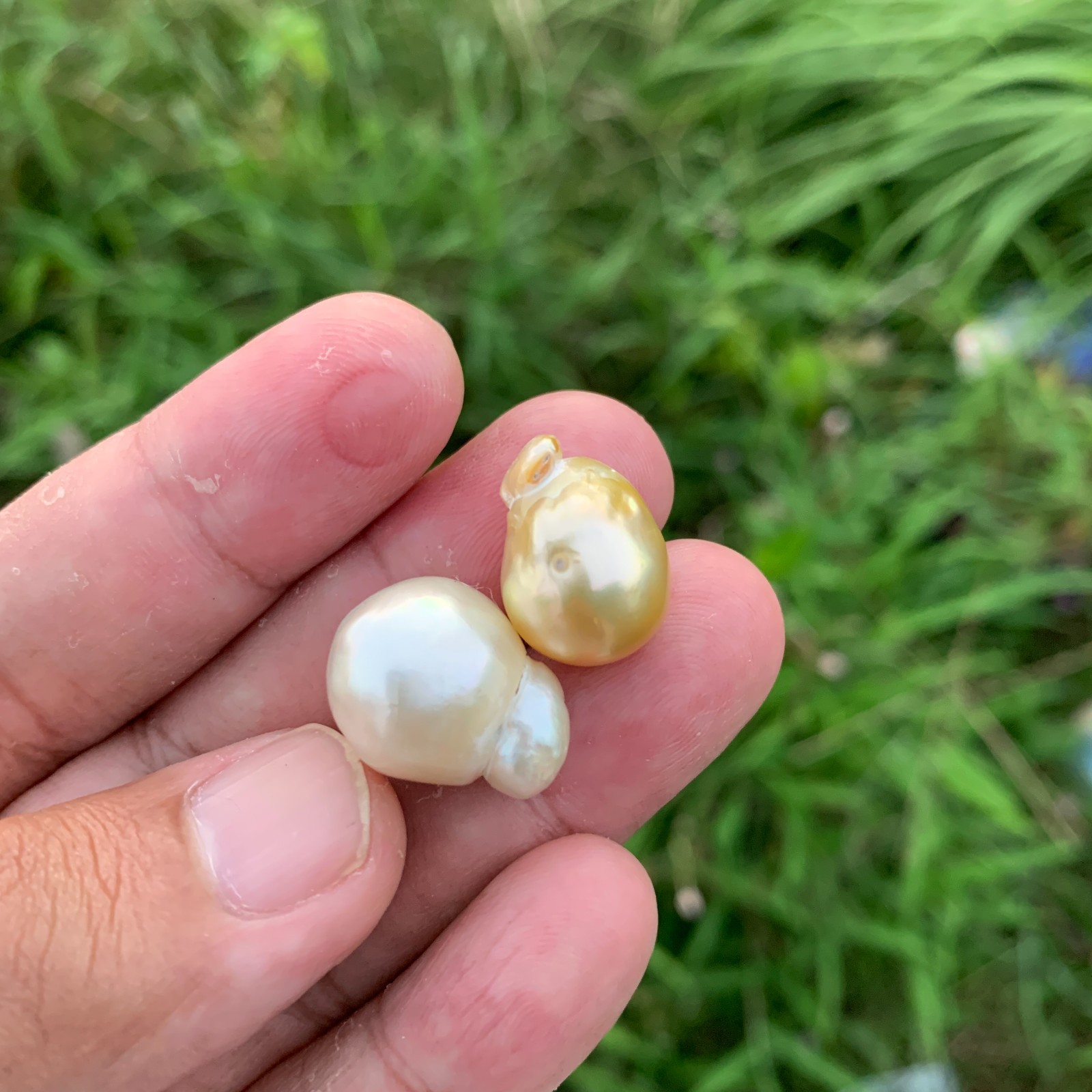 18.1 x 13.4mm Loose Indonesia Saltwater Pearl Big Size Baroque Pearl Beads H10-2