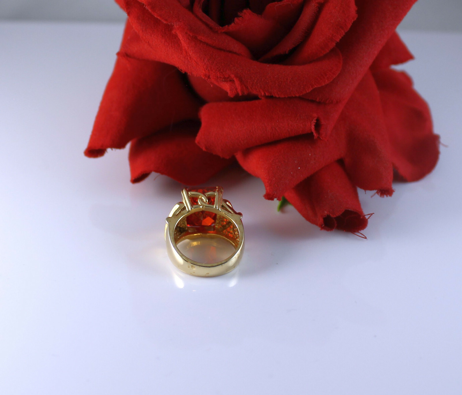 Sterling Silver Vermeil Ross Simonds Orange 9.11g Ring Size 6 CAT RESCUE