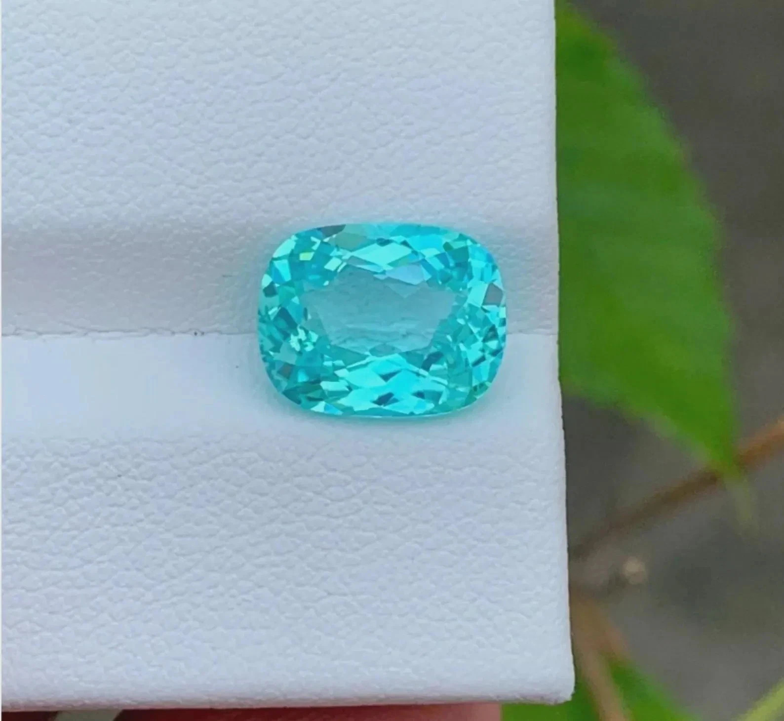 10.35 Ct+ Natural Paraiba Tourmaline Neon Blue Cushion Cut Loose Gemstone