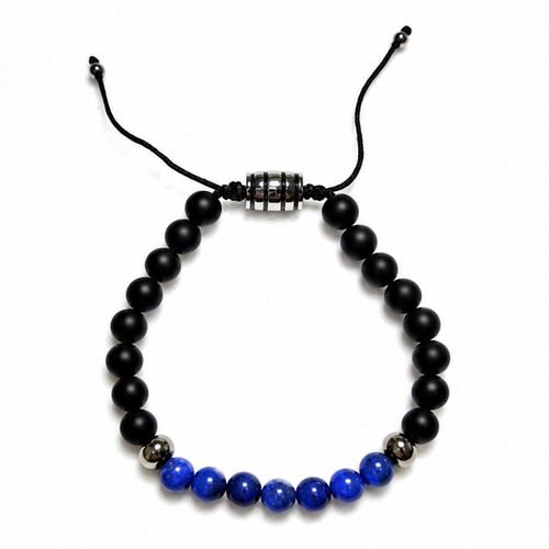 Avon Men’s Stainless Steel Genuine Lapis Bracelet New In Original Box Fast Ship
