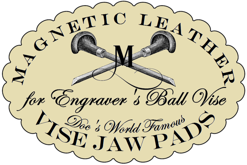 Magnetic Leather Jaw Pads for GRS Engraving Ball Vise fits standard 3 inch jaws
