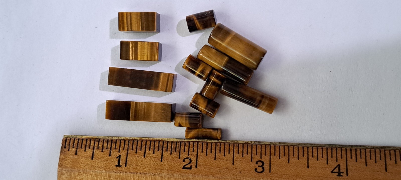 Lot of Tiger Eye Tube Stones As Pictured Nice Stones