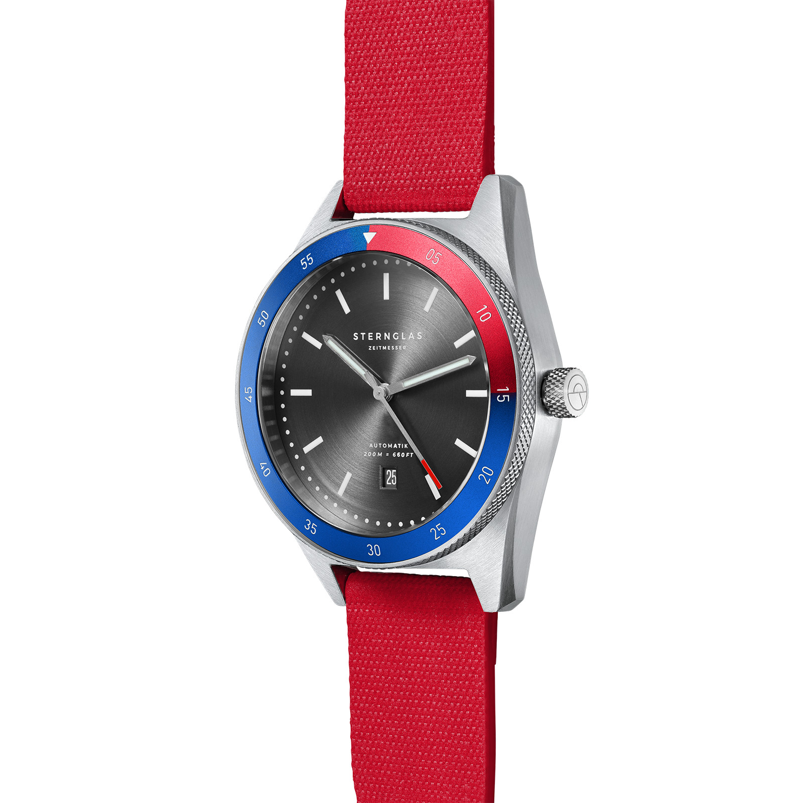 STERNGLAS Marus Sport Pepsi Automatic 42 mm + Bracelet & 3 straps