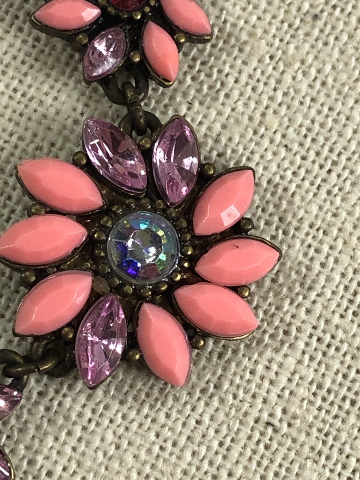 Betsey Johnson Necklace Pink Flower Adjustable Slide