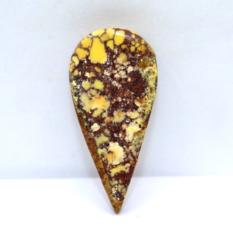 35 Ct Natural Yellow Turquoise Arizona Pear Cut Loose Gemstone With Free Gift