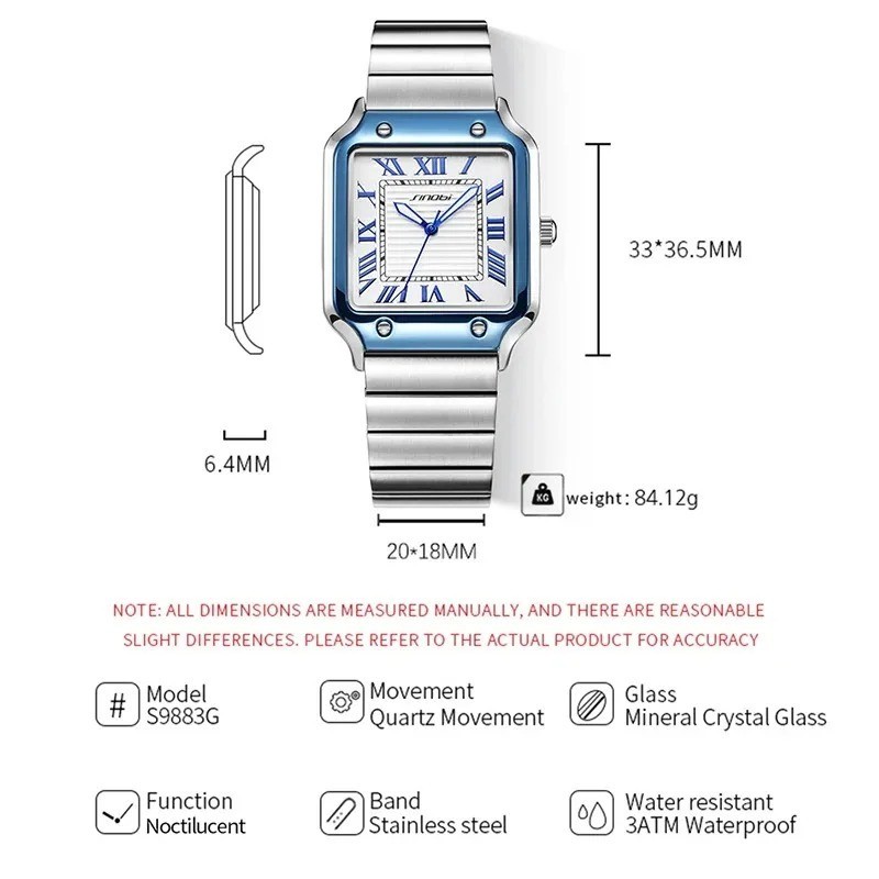 SINOBI Casual Design Men’s Quartz Watches Santos De Style