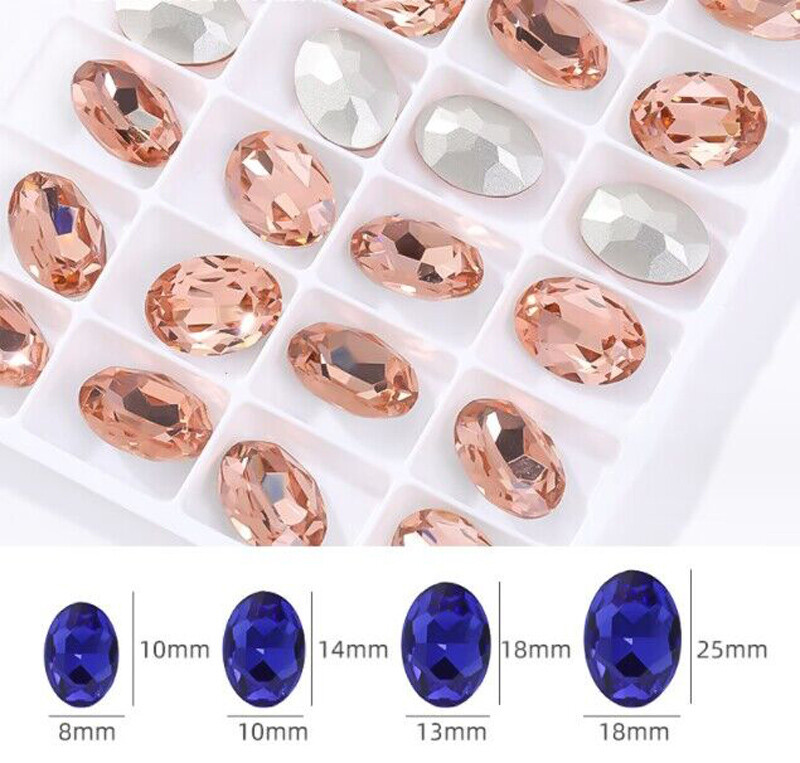 High grade K9 Crystal Glass Rhinestones Oval Color Faceted Beads Jewelrys
