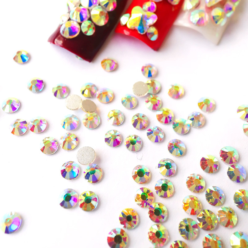 Crystal AB Rhinestones YANRUO No Hotfix Flatback Strass Stones SS3-SS30