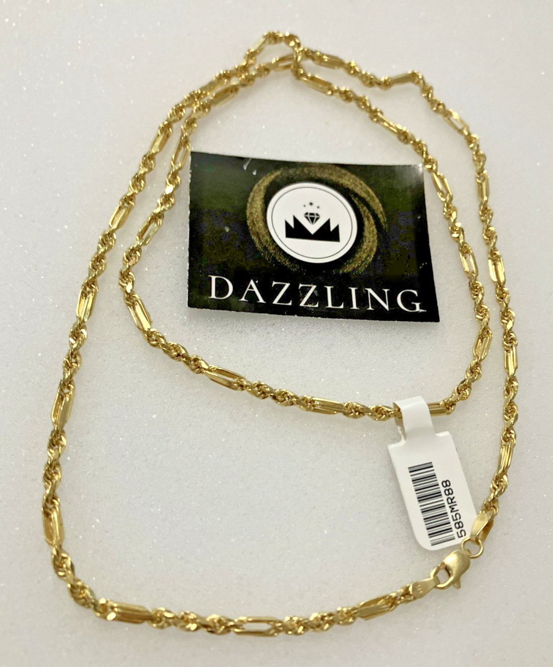 14kt Real Gold Milano-Rope Chain 8.8grams 3mm 24” Lalj Brand New with Tag. 14K