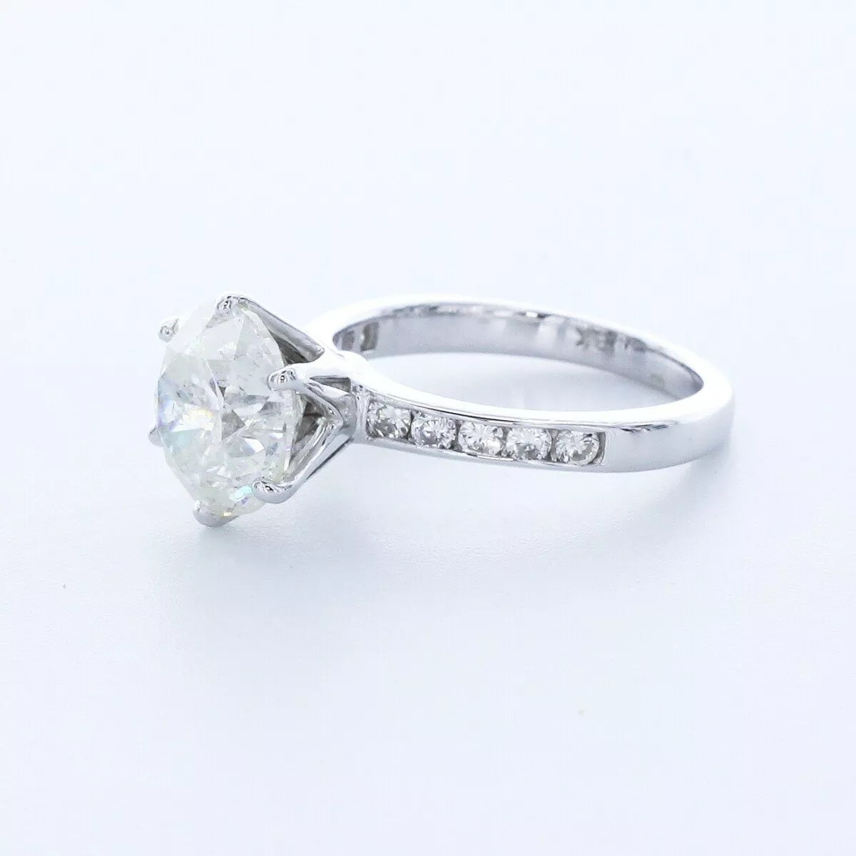 Engagement Ring Classic 18K White Gold 4.63 Carat Round Lab-Grown Diamond I SI2