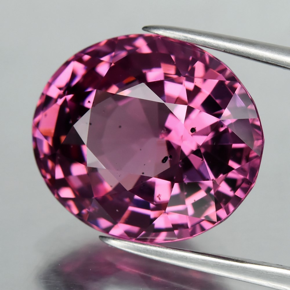 💎 GCI CERTIFIED 10.92ct VS Oval Natural Purplish Pink Malaya Garnet – Premium
