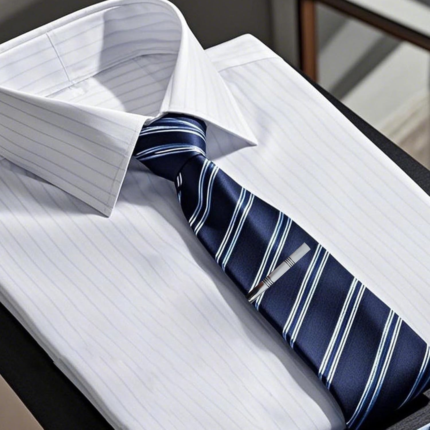 4 Pcs Stainless Steel Tie Clips for Men Classic Tie Bar Clip for Formal Business