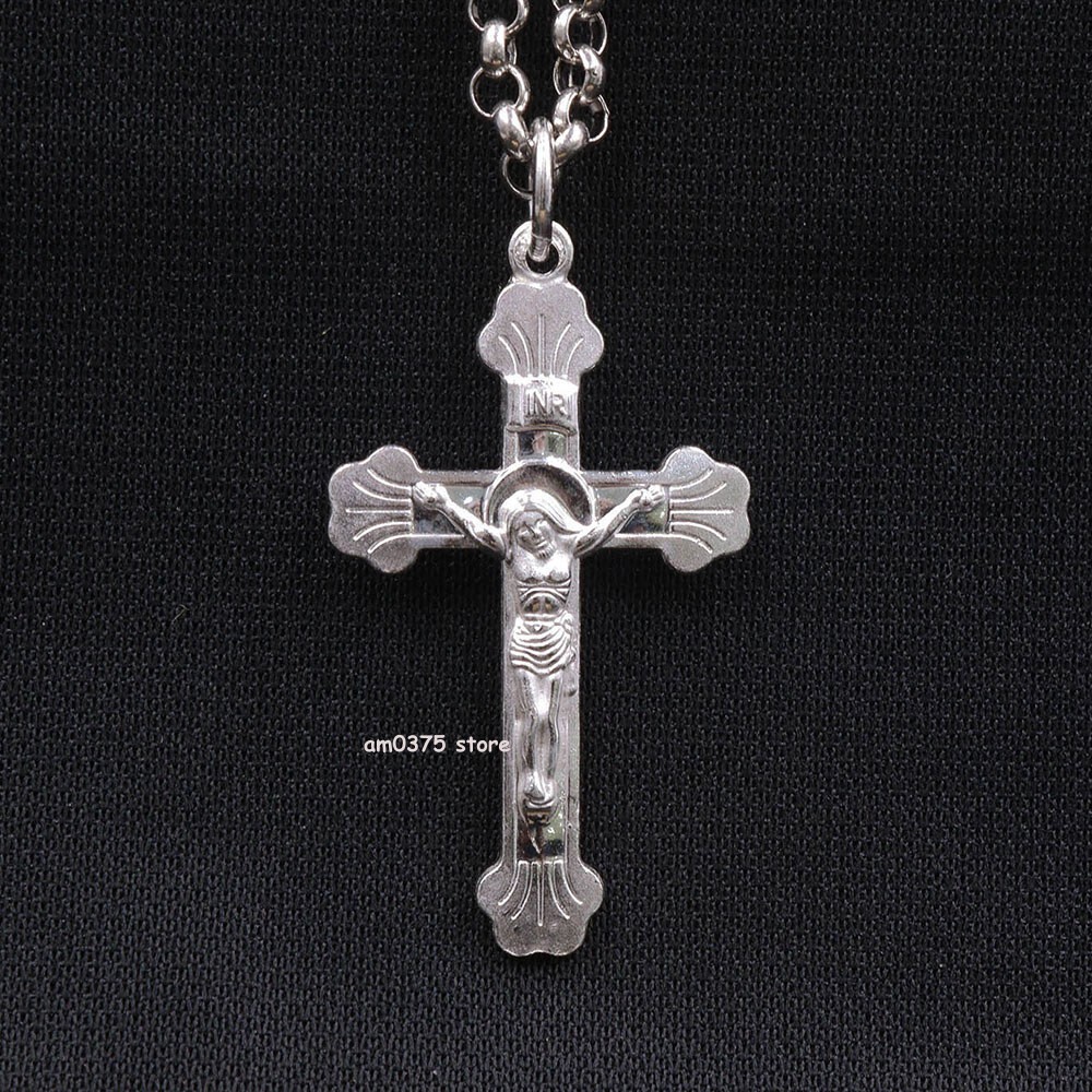 Fine Silver Pure Silver 999 Pendant Crufix Women Man‘s Cross Pendant 1.6inchH
