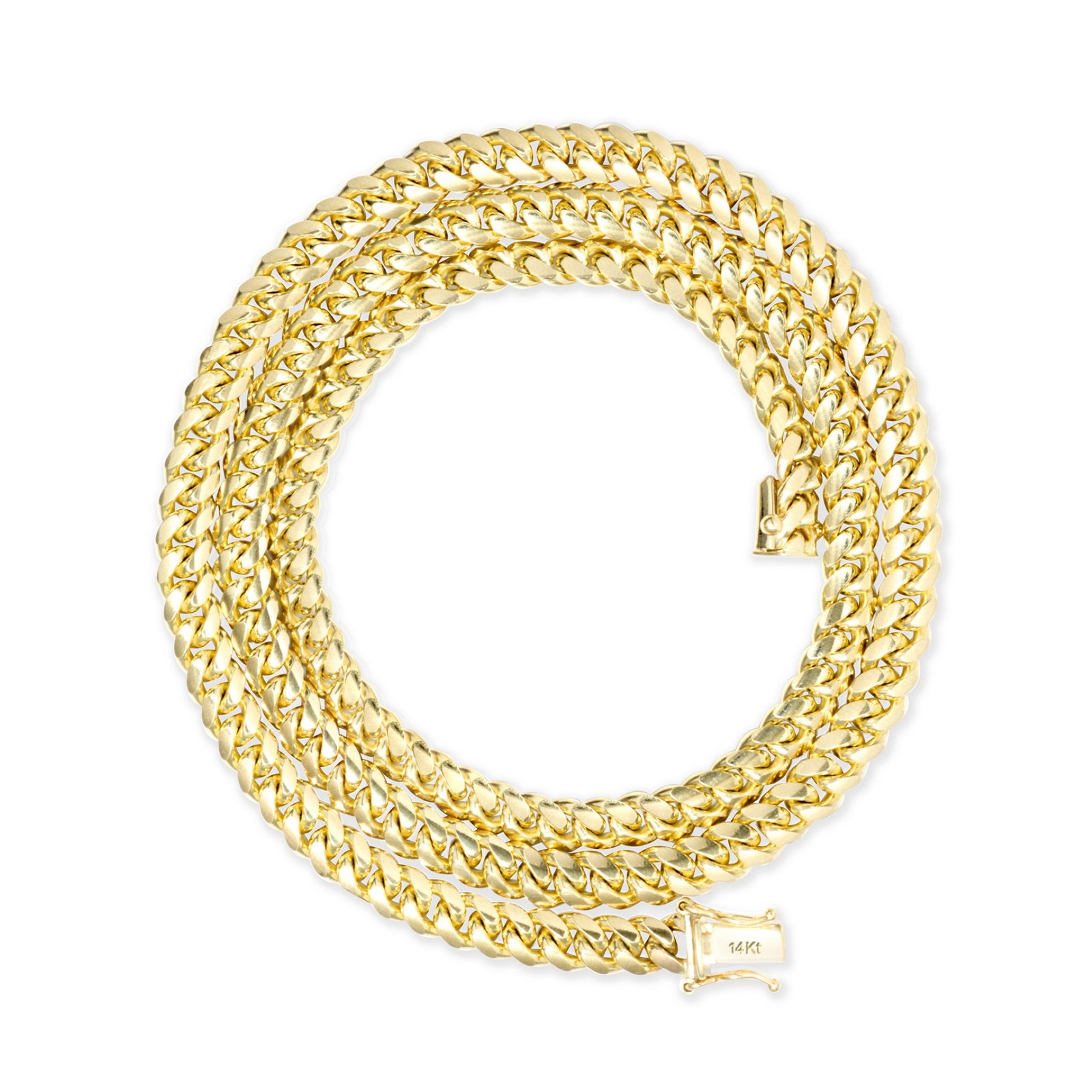 14K Yellow Gold Solid 6mm Miami Cuban Link Chain Bracelet Men 7″ 7.5″ 8″ 8.5″ 9″