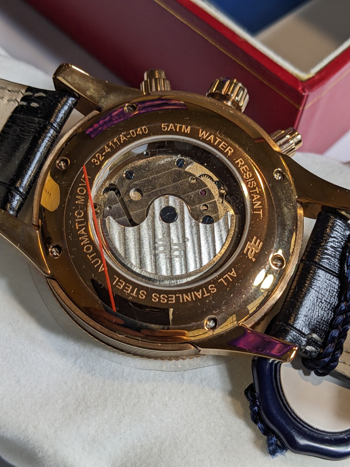 32 Degrees Chronograph TIMEPIECE ! SELF WIND AUTOMATIC NEW IN BOX ROSE GOLD