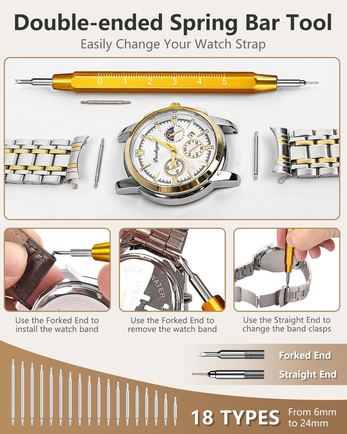 Watch Repair Kit, Watch Link Removal Tool, Watch Band Adjustment, Including W…