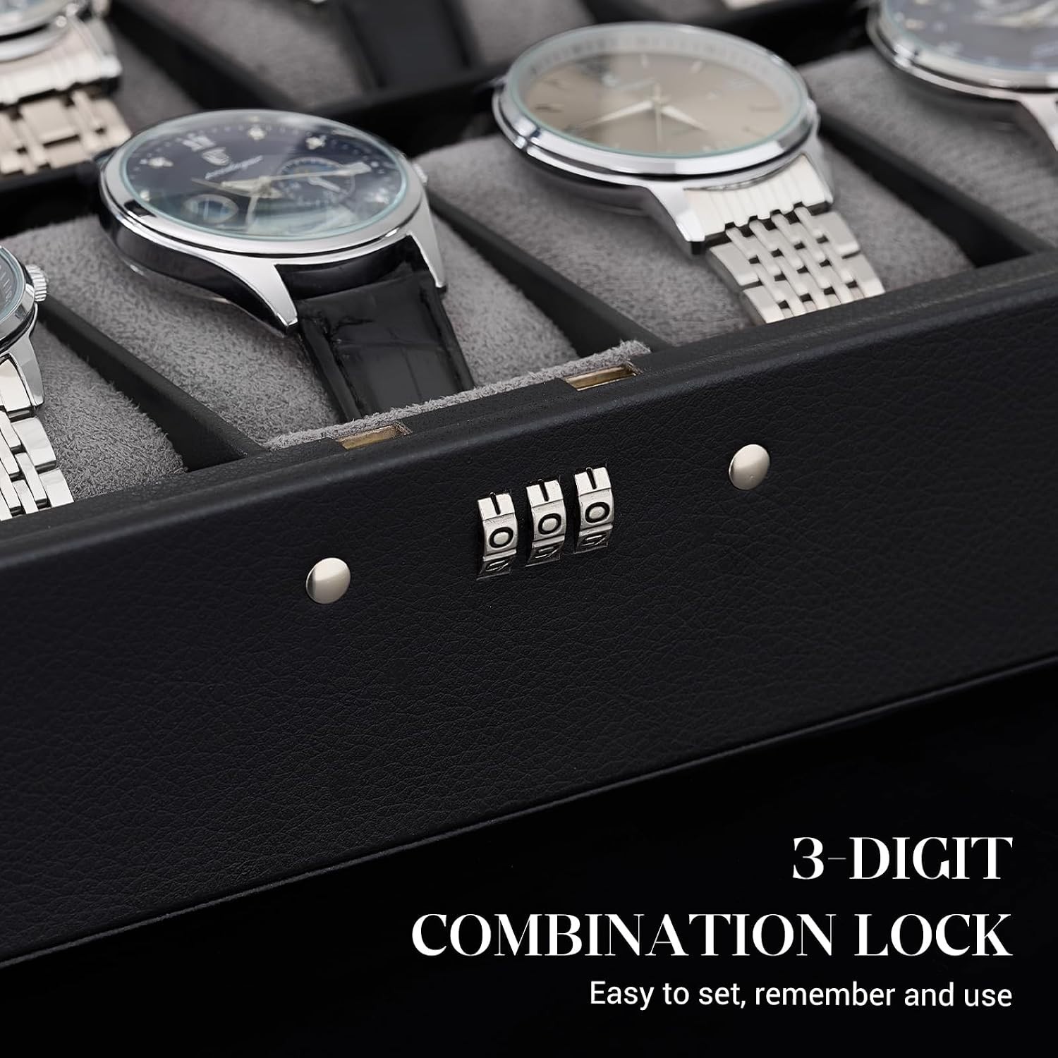 Sleek 10-Slot Watch Collector Case with Soft Pillows – Perfect Gift for Him