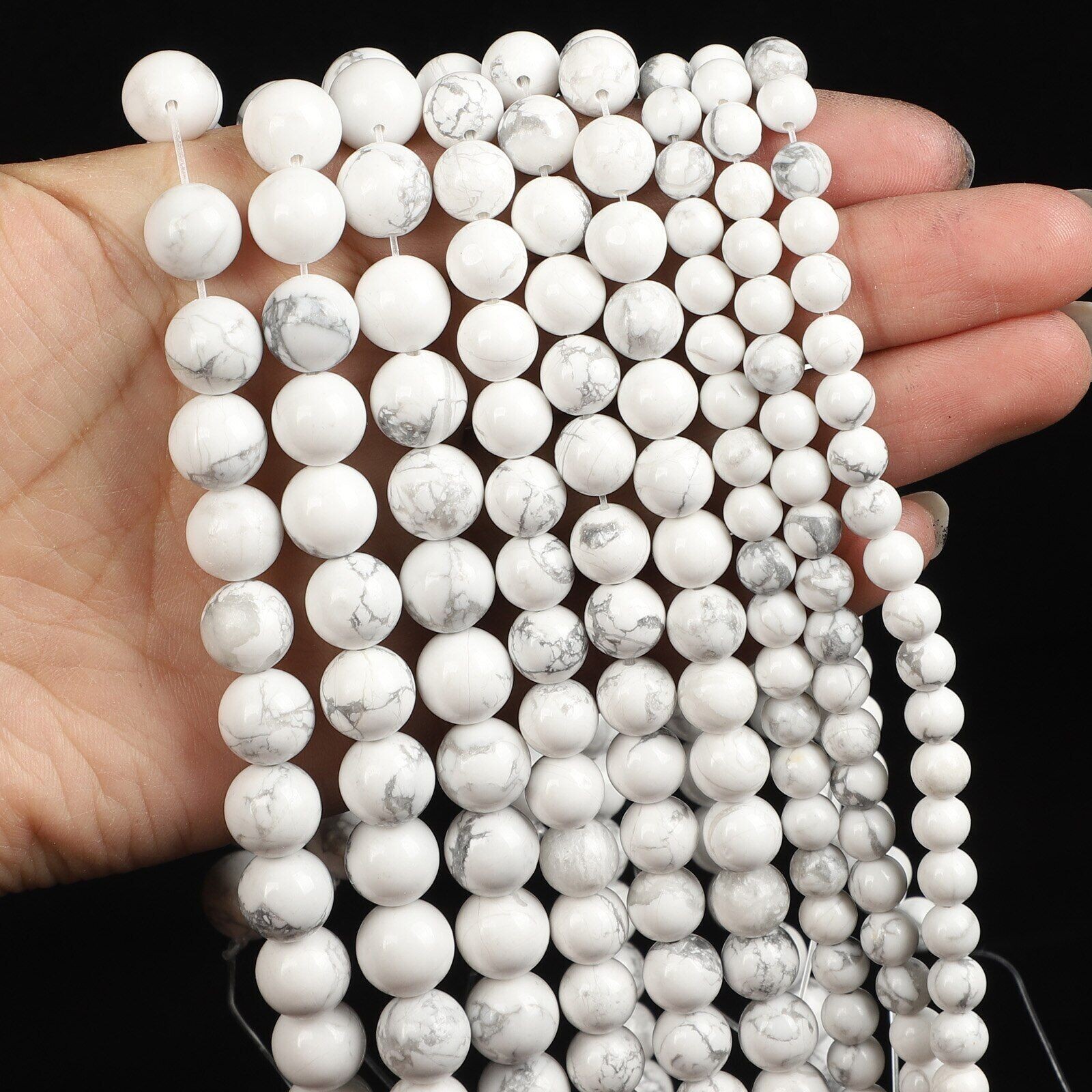 Natural-Gemstone Round Spacer Loose Beads Jewelry Making 4mm 6mm 8mm 10mm 12mm