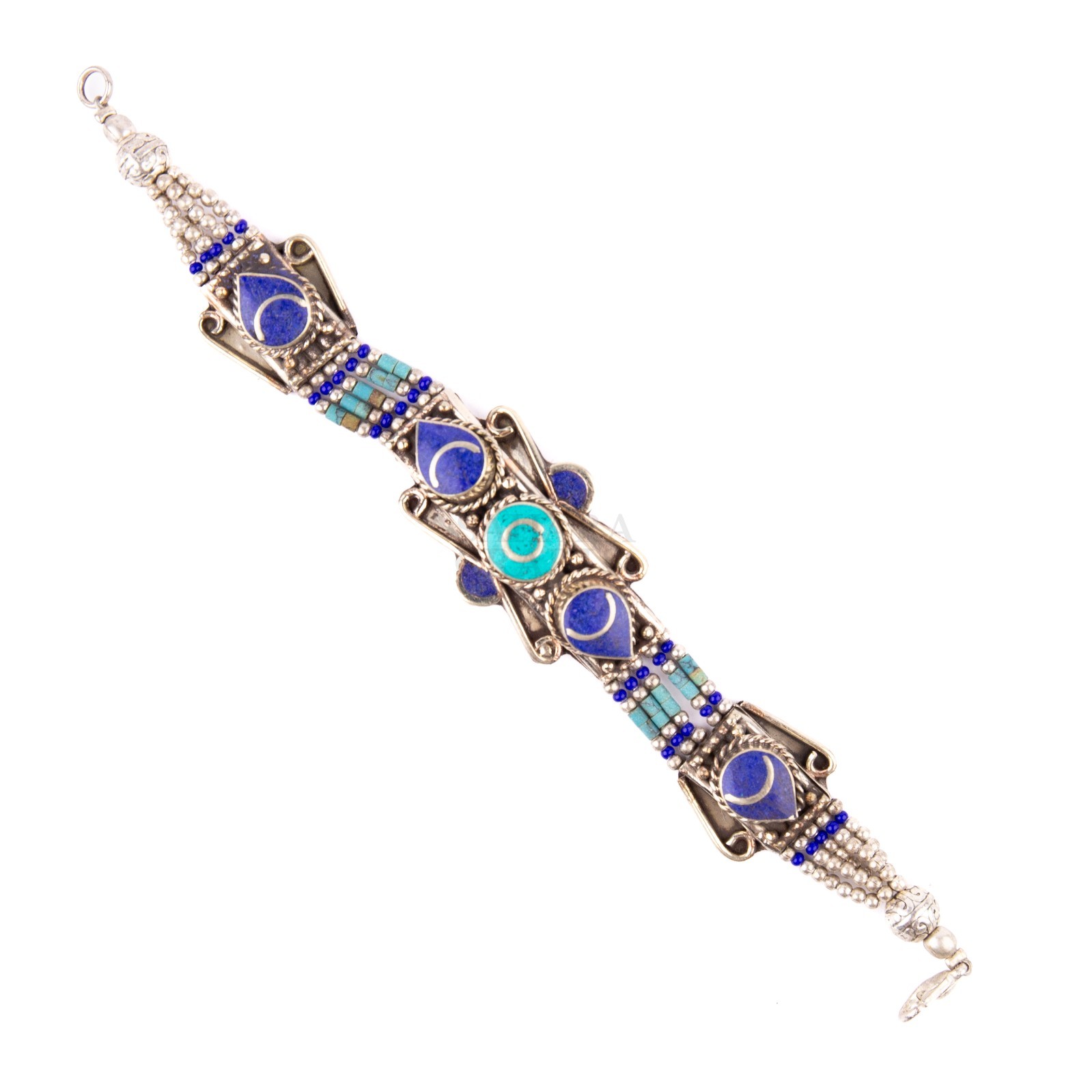 Tibetan Bracelet Lapis lazuli Turquoise, Nepali Jewelry, Artisan Ethnic Bracelet