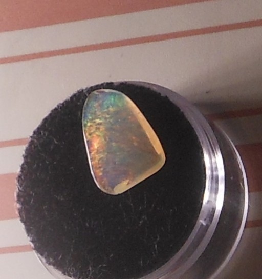 Rare 2.15ct Mexican Fire Opal freeform size dimensions=13.7mm x 10mm x 2.3mm