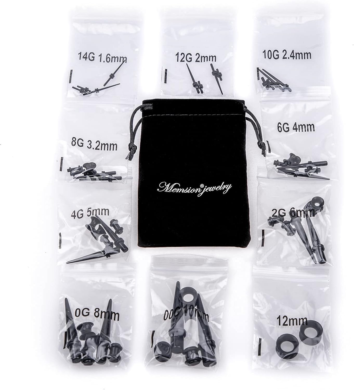 Stylish Punk Ear Gauges: 50-Piece Multi-Size Piercing Kit for Fashion Lovers