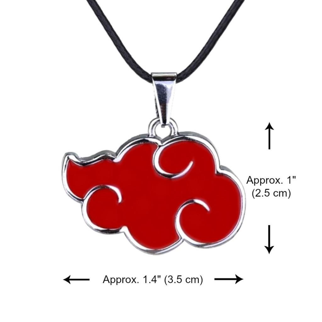 NARUTO AKATSUKI NECKLACE 1.4″ Pendant Red Cloud Manga Anime Fan Cosplay