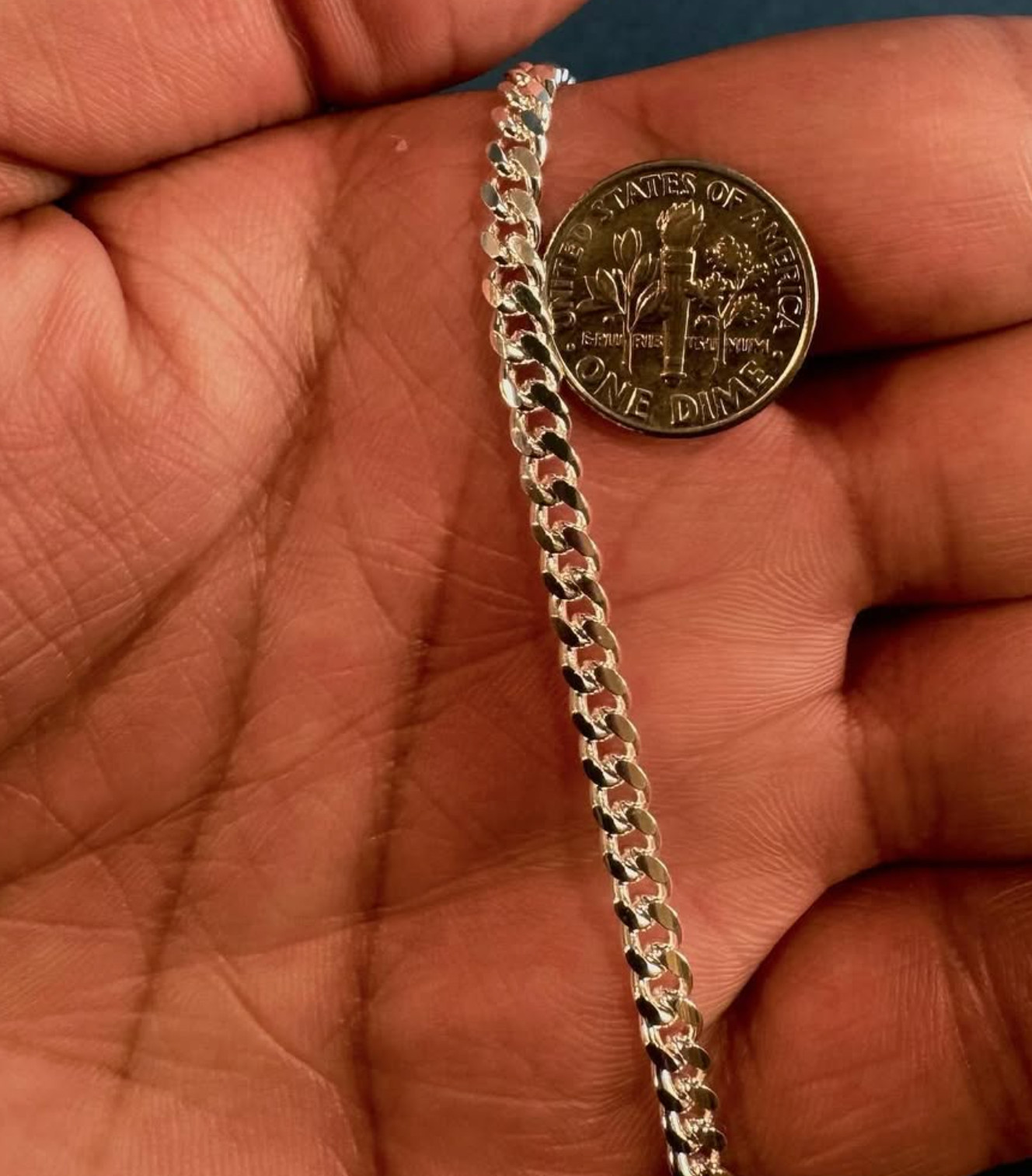 Real Solid 925 Sterling Silver Miami Cuban Mens Boys Chain Necklace Italian