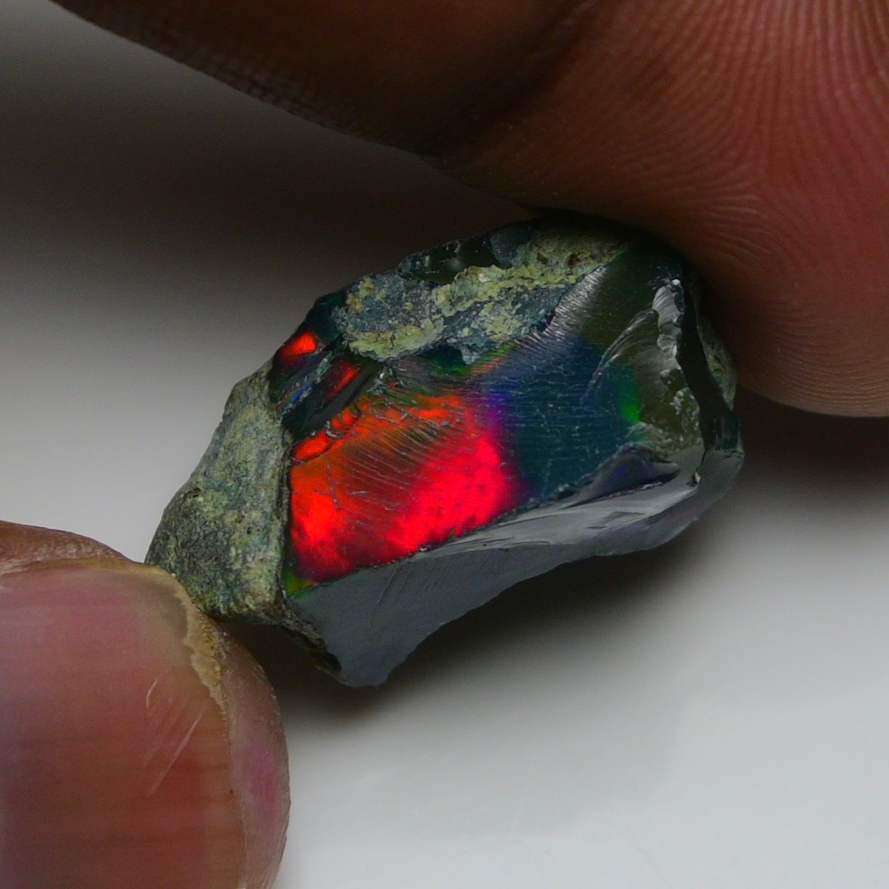 Jewelry Grade Black Opal Rough 13.90 Cts, Natural Ethiopian Raw, Neon Fire Opal