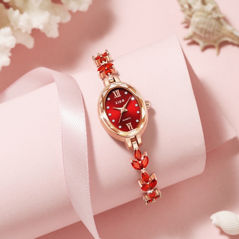 Women’s Watches Light Luxury Diamond Inlaid Female Watch Waterproof Oval Ladies