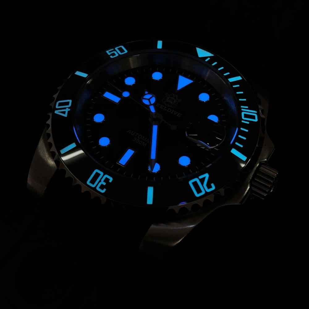 Steeldive SD1953 Black Sub 300M Automatic Dive Watch Sapphire NH35 24 Jewels