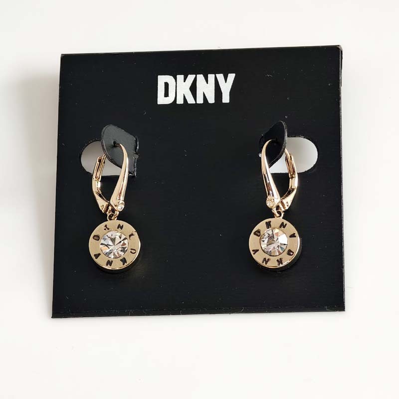 New DKNY Minimalist CZ Round Drop Earrings Gift Chic Women Party Holiday Jewelry